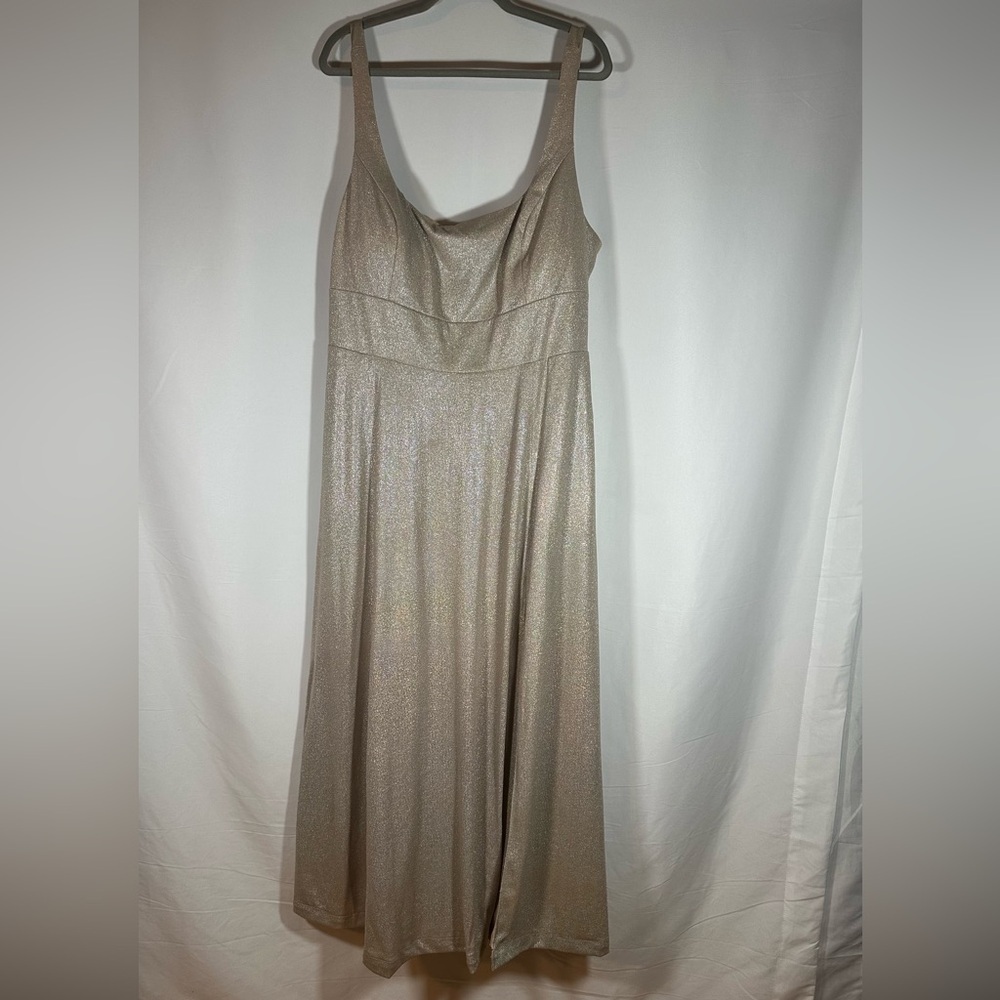 Jules & Cleo Champagne Sparkly Formal Prom Dress